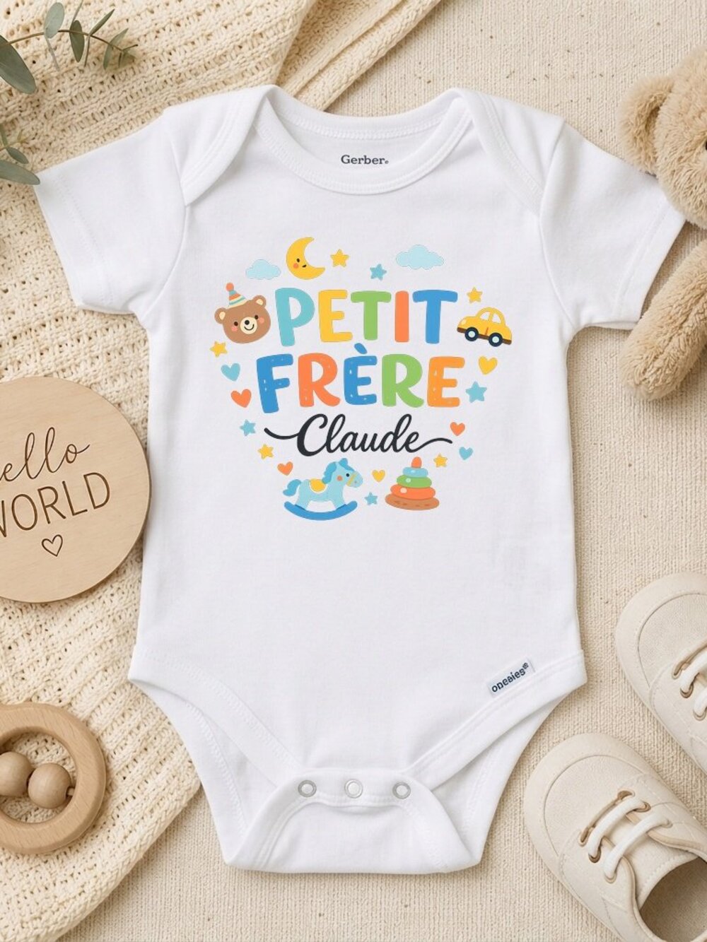 Personalized Petit Frère Custom Natural Little Brother Gift ONESIE®